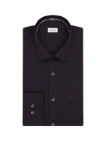 Seidensticker shirt MODERN UNI POPELINE black with Business Kent collar in modern cut