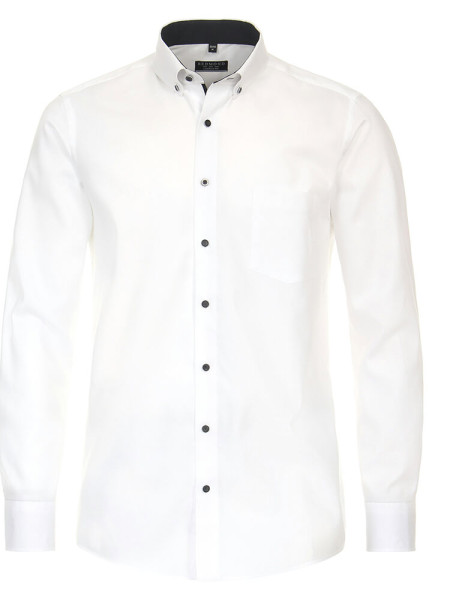 Camicia Redmond MODERN FIT STRUTTURA bianco con Button Down collar in taglio moderno