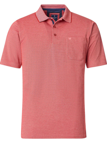 Redmond Polo shirt COMFORT FIT WASH &amp; WEAR red with Polo button collar in classic cut