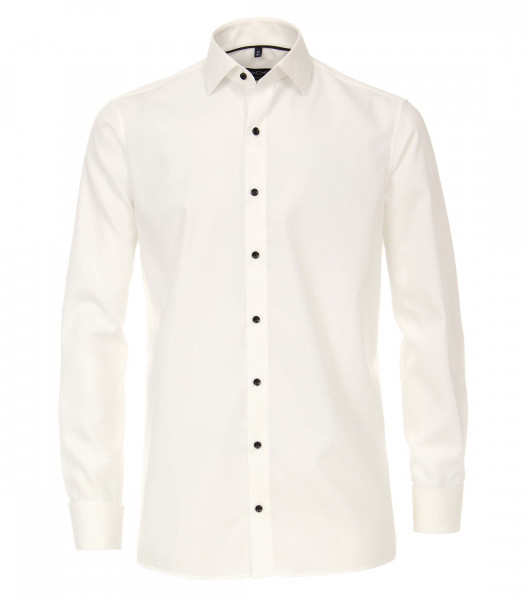 CASAMODA shirt COMFORT FIT UNI POPELINE beige with Kent collar in classic cut