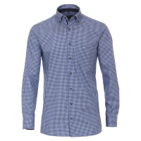 Camisa CASAMODA COMFORT FIT UNI POPELINE azul medio con cuello Button Down de corte clásico