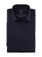 Camisa Olymp NO. SIX JERSEY azul oscuro con cuello Kent urbano de corte súper estrecho