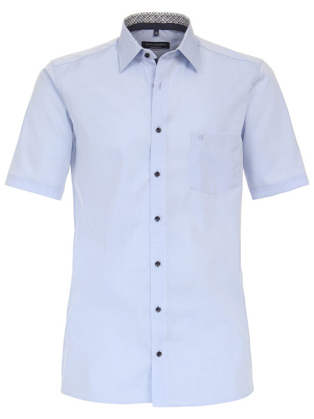 Camisa CasaModa COMFORT FIT UNI POPELINE azul claro con cuello Kent de corte clásico