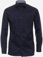 Camisa CASAMODA MODERN FIT UNI POPELINE azul oscuro con cuello Kent de corte moderno