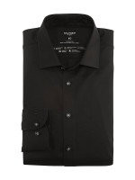 Camisa Olymp NO. SIX JERSEY negro con cuello Kent urbano de corte súper estrecho