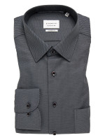 Camicia Eterna COMFORT FIT UNI STRETCH nero con Kent collar in taglio classico