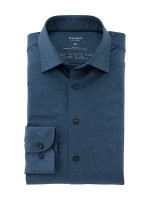 Olymp shirt LEVEL 5 JERSEY medium blue with New York Kent collar in narrow cut