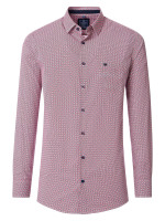 Camicia Redmond COMFORT FIT PRINT rosso con Kent collar in taglio classico