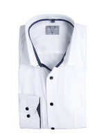 Marvelis shirt COMFORT FIT UNI POPELINE white with New Kent collar in classic cut