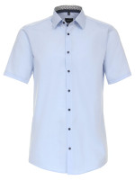 Camisa Venti MODERN FIT UNI POPELINE azul claro con cuello Kent de corte moderno