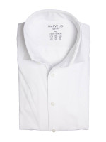 Marvelis shirt BODY FIT JERSEY white with New York Kent collar in narrow cut