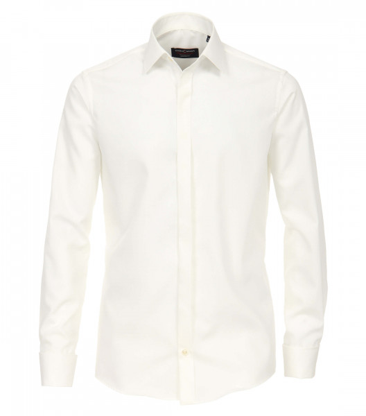 Camisa CASAMODA MODERN FIT UNI POPELINE beige con cuello Kent de corte moderno