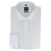 OLYMP Luxor soirée modern fit shirt UNI POPELINE white with New Kent collar in modern cut