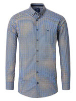 Redmond overhemd COMFORT FIT PRINT geel met Button Down-kraag in klassieke snit