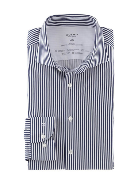 Chemise Olymp LEVEL 5 JERSEY bleu foncé avec col Kent moderne en coupe étroite