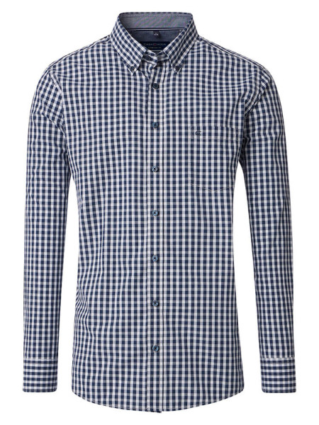 Camisa CasaModa COMFORT FIT EASY CARE azul oscuro con cuello Button Down de corte clásico