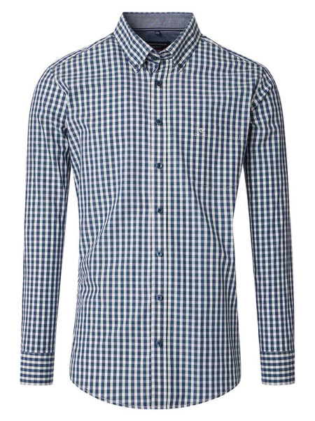 Camisa CasaModa CASUAL FIT EASY CARE azul medio con cuello Button Down de corte moderno