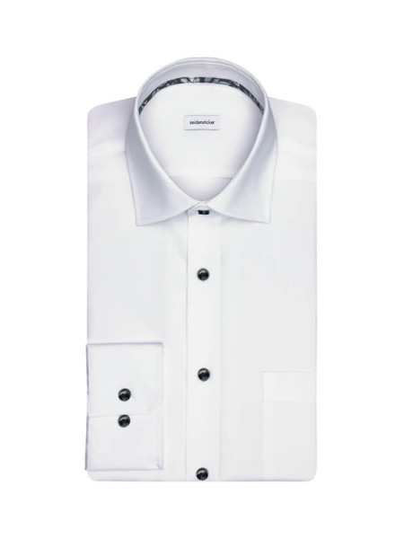 Chemise Seidensticker MODERN UNI POPELINE blanc avec col Business Kent en coupe moderne