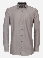 CASAMODA shirt COMFORT FIT STRUCTURE beige with Kent collar in classic cut