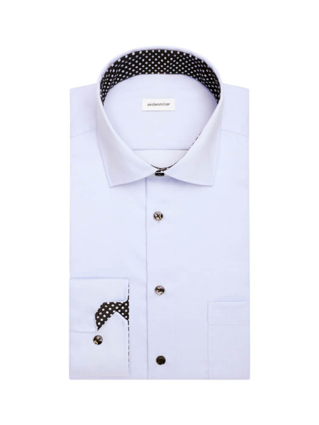 Camisa Seidensticker MODERN TWILL azul claro con cuello Business Kent de corte moderno