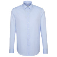 Seidensticker SLIM FIT overhemd UNI POPELINE lichtblauw met Business Kentkraag in smalle snit