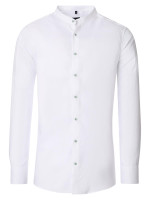 Venti shirt MODERN FIT UNI POPELINE white with Stand-up collar collar in modern cut