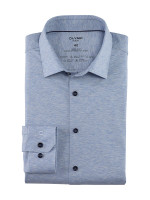 Camicia Olymp NO. SIX JERSEY azzurro con Kent urbano collar in taglio super stretta