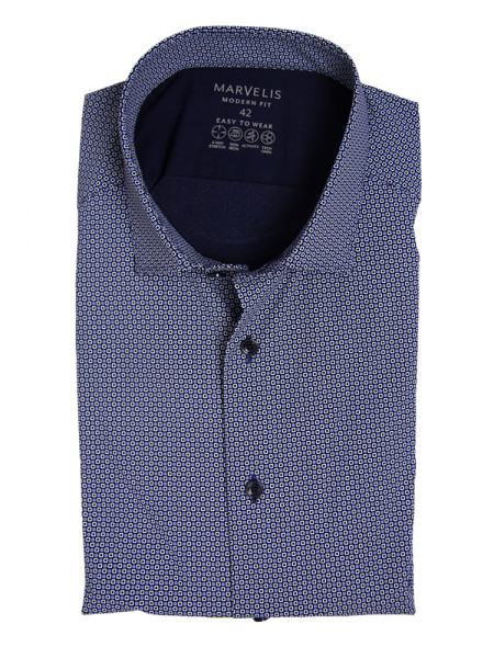 Camisa Marvelis MODERN FIT PERFORMANCE azul claro con cuello Kent moderno de corte moderno