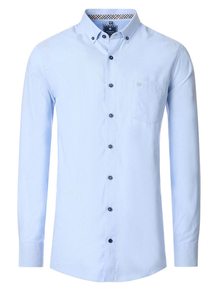 Camisa Redmond COMFORT FIT FINO OXFORD azul claro con cuello Button Down de corte clásico