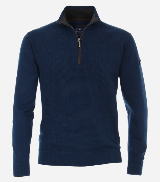 Redmond Pullover REGULAR FIT STRICK dunkelblau mit Stehkragen Kragen in klassischer Schnittform