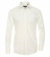 Camisa CASAMODA COMFORT FIT UNI POPELINE beige con cuello Kent de corte clásico