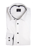 Camisa Marvelis BODY FIT UNI POPELINE blanco con cuello New York Kent de corte estrecho