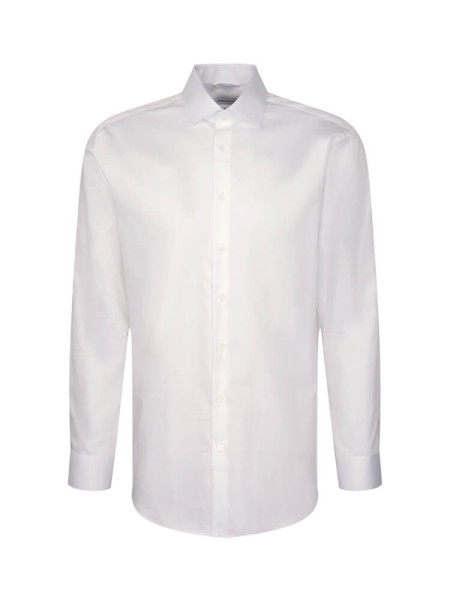 Seidensticker shirt MODERN SATEEN white with New Kent collar in modern cut