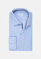 Camisa Seidensticker SLIM FIT UNI POPELINE azul claro con cuello Business Kent de corte estrecho