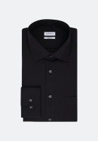 Seidensticker shirt REGULAR FIT FIL À FIL black with Business Kent collar in classic cut