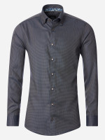 Venti shirt MODERN FIT STRUCTURE brown with Button Down collar in modern cut