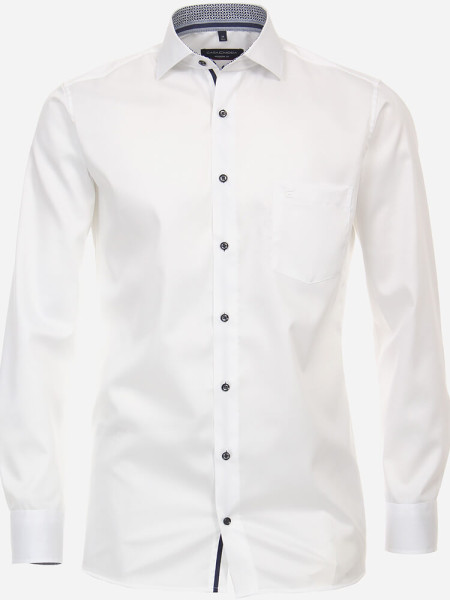 Camisa CASAMODA MODERN FIT UNI POPELINE blanco con cuello Kent de corte moderno