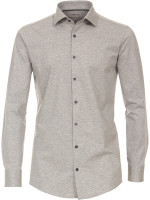 Camisa Venti MODERN FIT JERSEY gris con cuello Kent de corte moderno