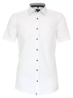 Camisa Venti BODY FIT UNI POPELINE blanco con cuello Kent de corte estrecho