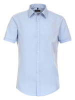 Chemise Redmond SLIM FIT UNI POPELINE bleu clair avec col Kent en coupe étroite