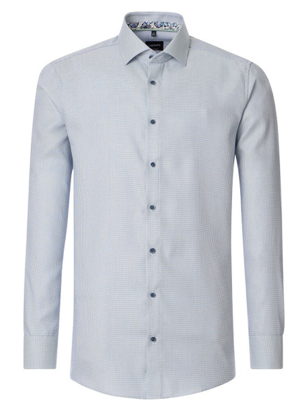 Camisa Venti MODERN FIT ESTRUCTURA azul claro con cuello Kent de corte moderno