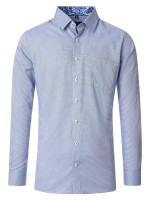 Redmond shirt MODERN FIT STRUCTURE dark blue with Kent collar in modern cut