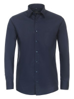 Redmond shirt COMFORT FIT UNI POPELINE dark blue with Kent collar in classic cut