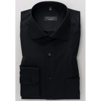 Camicia Eterna COMFORT FIT TWILL nero con Kent classico collar in taglio classico