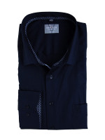 Camicia Marvelis COMFORT FIT UNI POPELINE blu scuro con Nuovo Kent collar in taglio classico