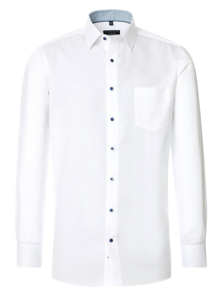 Camisa Redmond COMFORT FIT TWILL blanco con cuello Kent de corte clásico