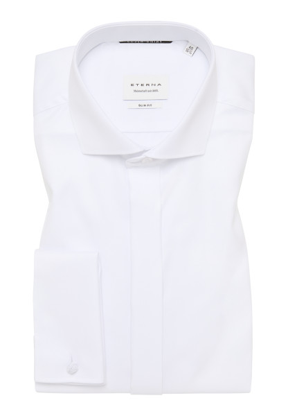 Camicia Eterna SLIM FIT TWILL bianco con Cutaway collar in taglio stretto