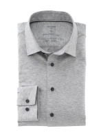 Camisa Olymp LUXOR modern fit JERSEY gris con cuello Nuevo Kent de corte moderno