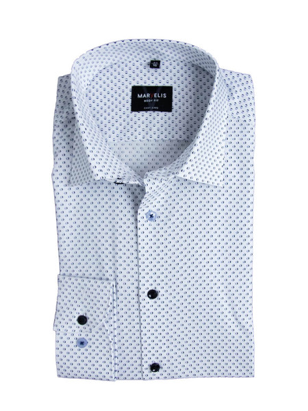 Camisa Marvelis BODY FIT UNI POPELINE azul claro con cuello New York Kent de corte estrecho