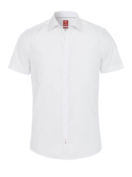 Camisa Pure SLIM FIT UNI POPELINE blanco con cuello Kent de corte estrecho